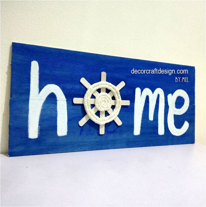 DIY Coastal Ship Wheel Home Sign