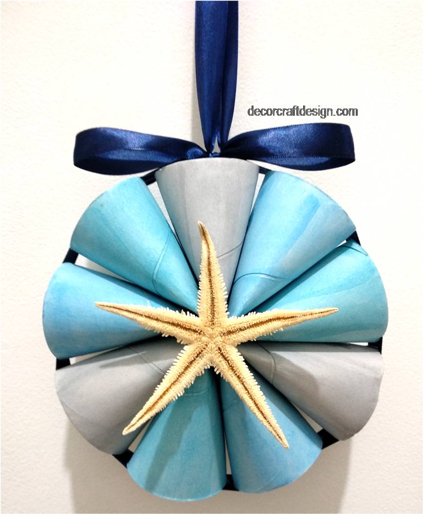 How To Make Easy Coastal Wreath From Tissue Roll