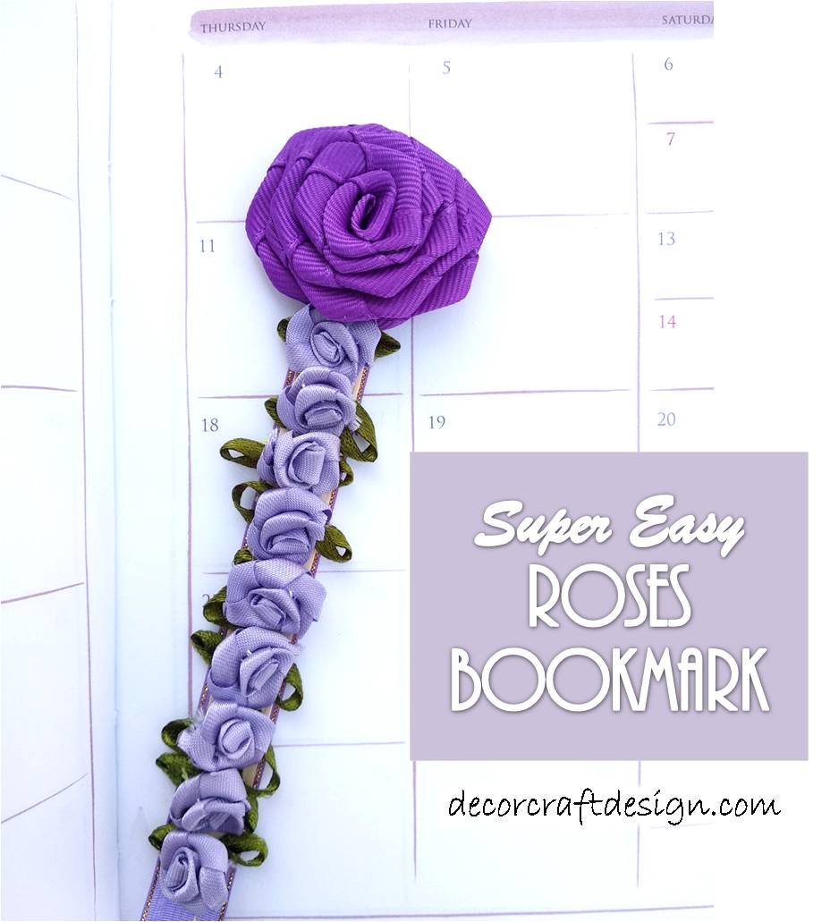 Super Easy Roses Bookmark