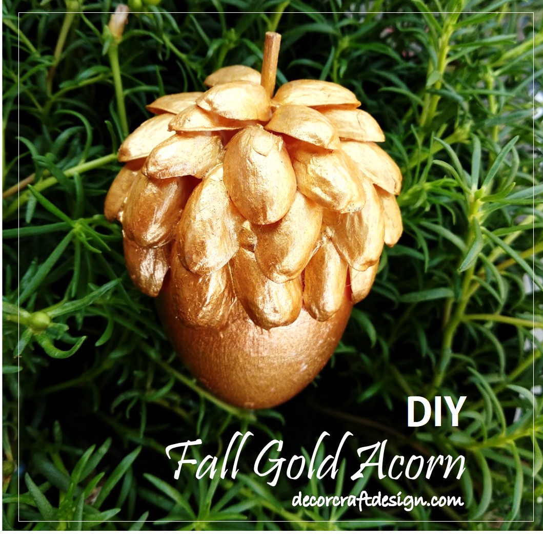 DIY Fall Gold Acorn