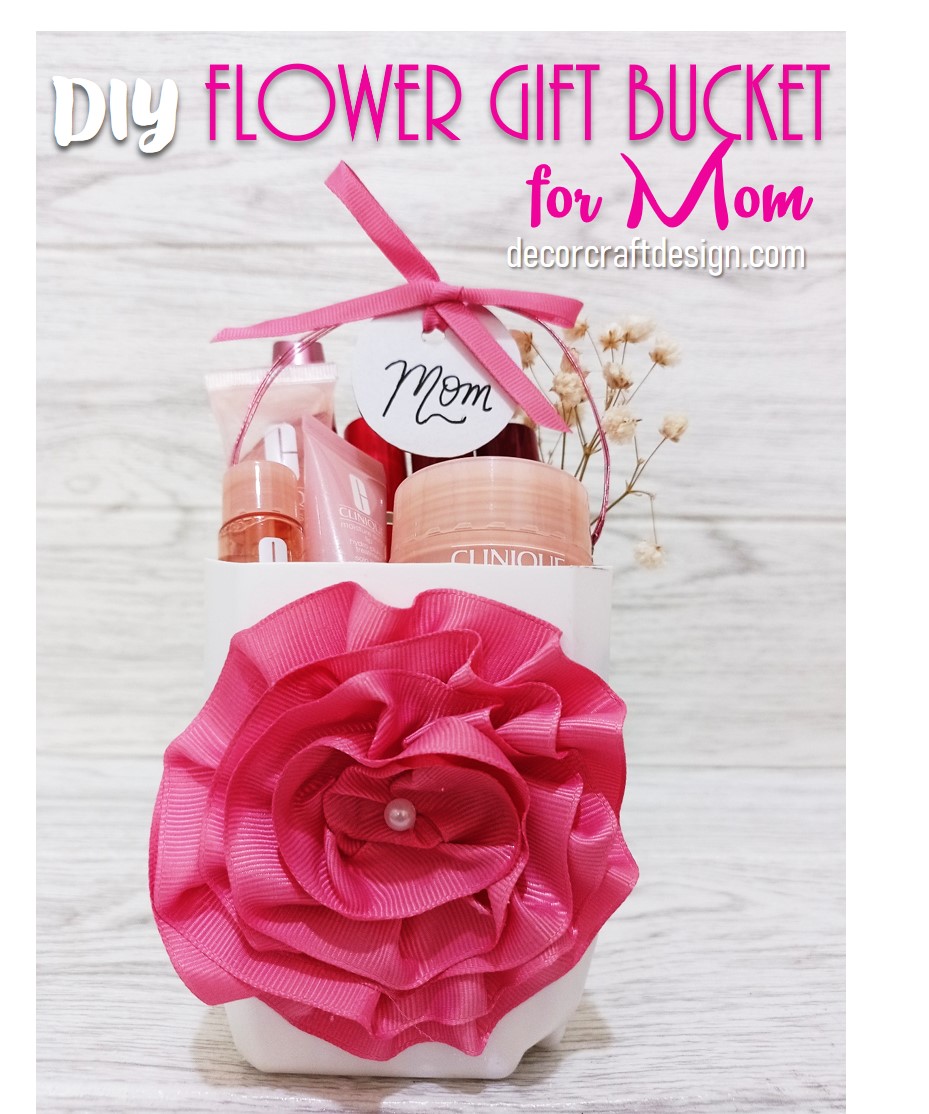 DIY Flower Gift Bucket For Mom
