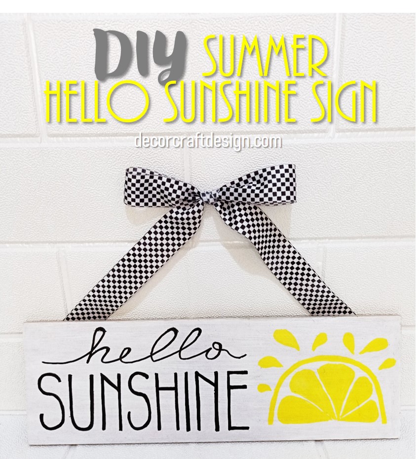 DIY Summer Hello Sunshine Sign