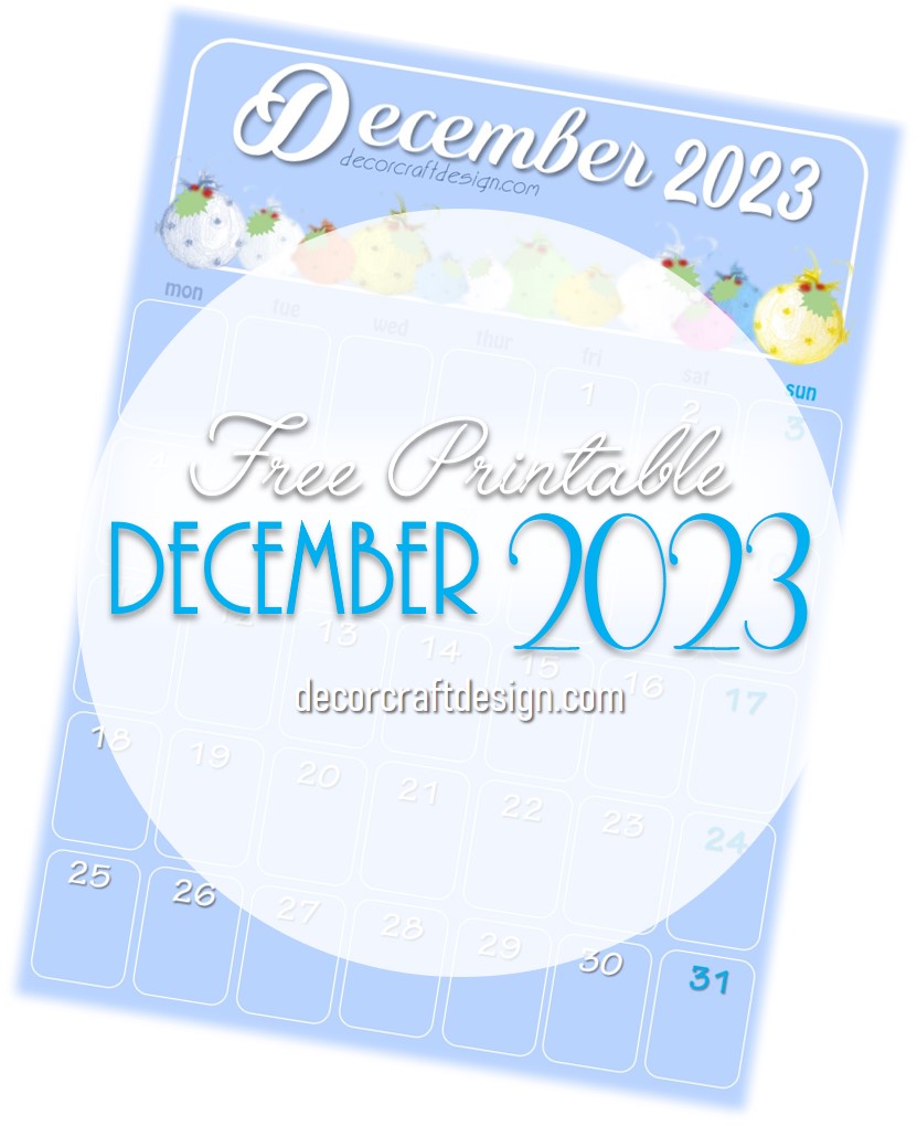 FREE Printable December 2023 Calendar