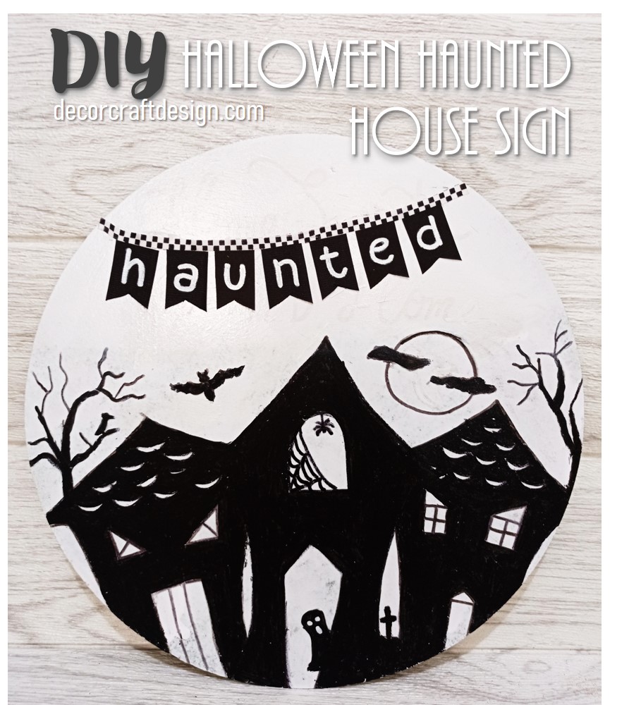 DIY Halloween Haunted House Sign