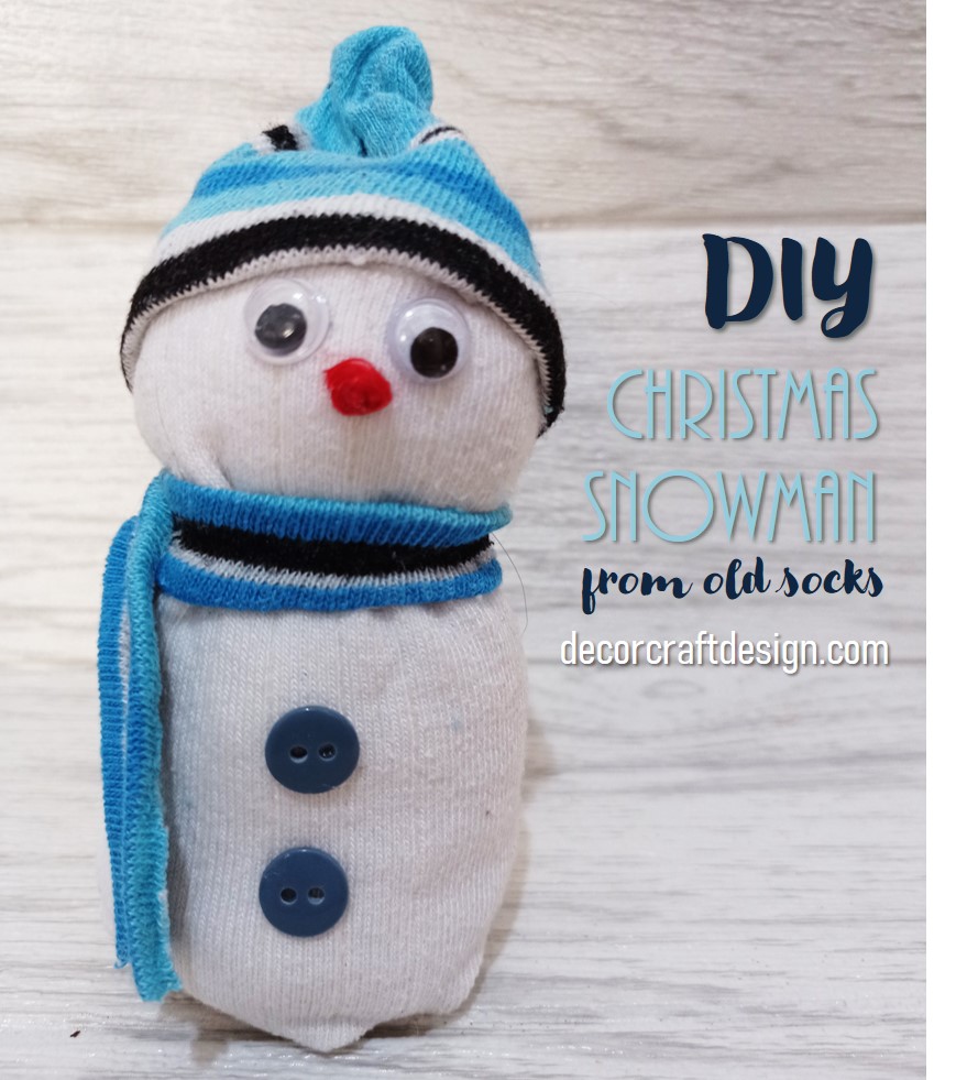 DIY Christmas Snowman From Old Socks
