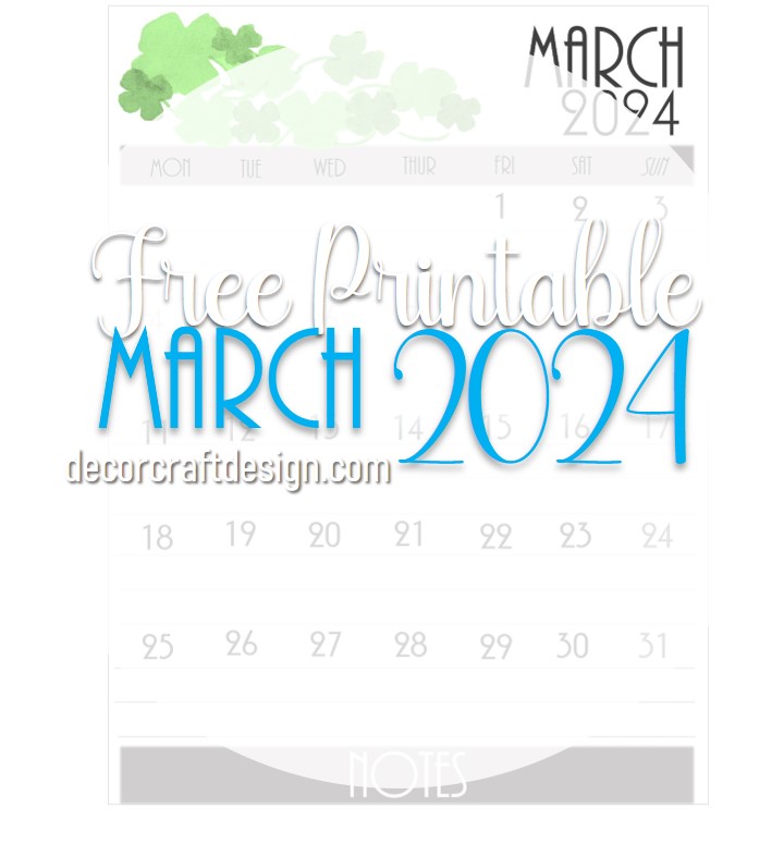 FREE Printable March 2024 Calendar